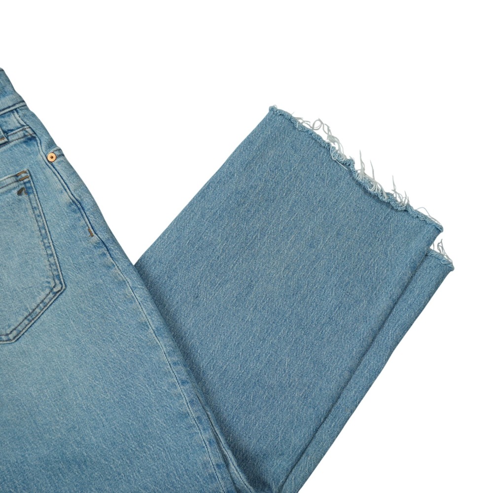 Madewell Perfect Vintage Wide Leg Crop Jeans Light Wash Raw Hem Size 27 Casual - Picture 4 of 9